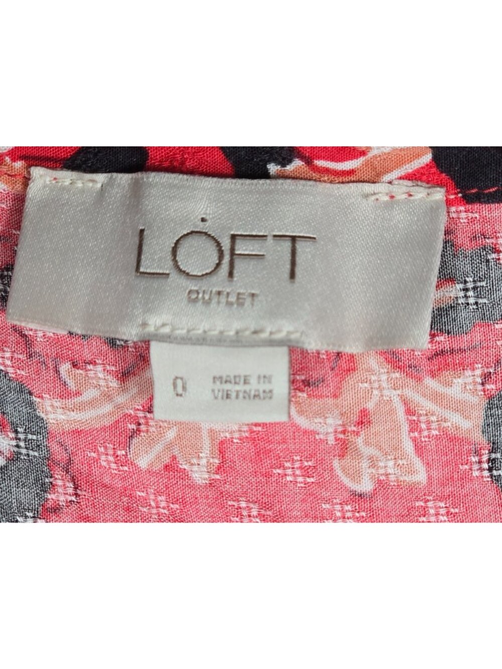 Loft Outlet Size 0 Red Floral Print Maxi Dress V-Neck Front Buttons - Picture 2 of 5